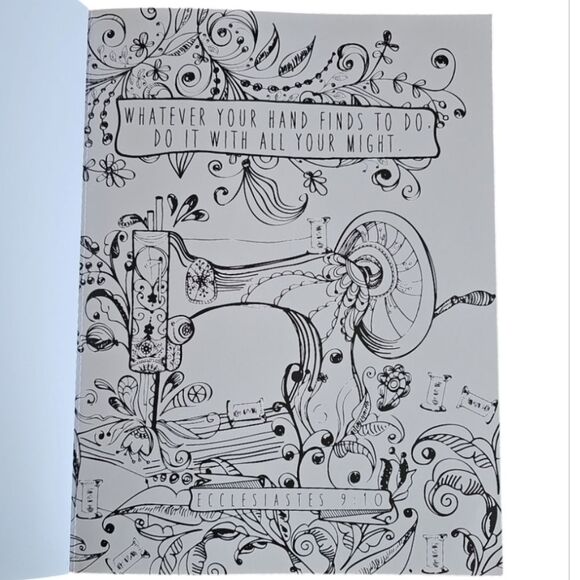 Inspirational Christian Coloring Book 75+ Pages Adult Stress Relief Holiday Gift - Picture 5 of 15